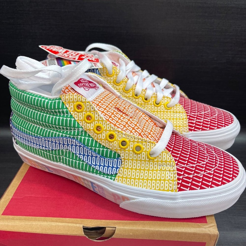NEW Vans Sk8 Mid Pride LGTBQ womens size 8 classic shoes sneakers PRIDE - Picture 6 of 11